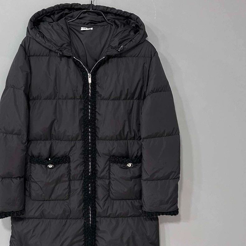 Miu Miu Black Lace Down Jacket by MIUMIU Size S / US 4 / IT 40 - 2 Thumbnail