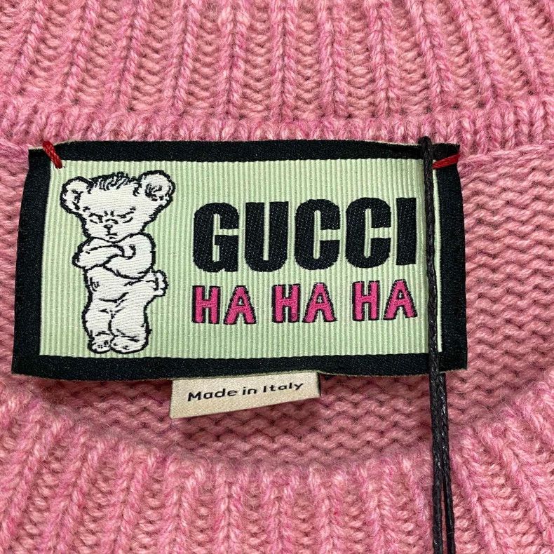 Gucci Gucci Pink Embroidered Bear Cashmere Sweater Size M / US 6-8 / IT 42-44 - 4 Thumbnail