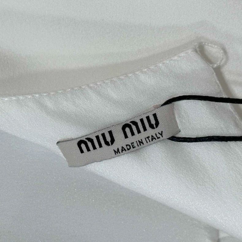 Miu Miu White Ruffled Collar Top by MIUMIU Size M / US 6-8 / IT 42-44 - 4 Thumbnail