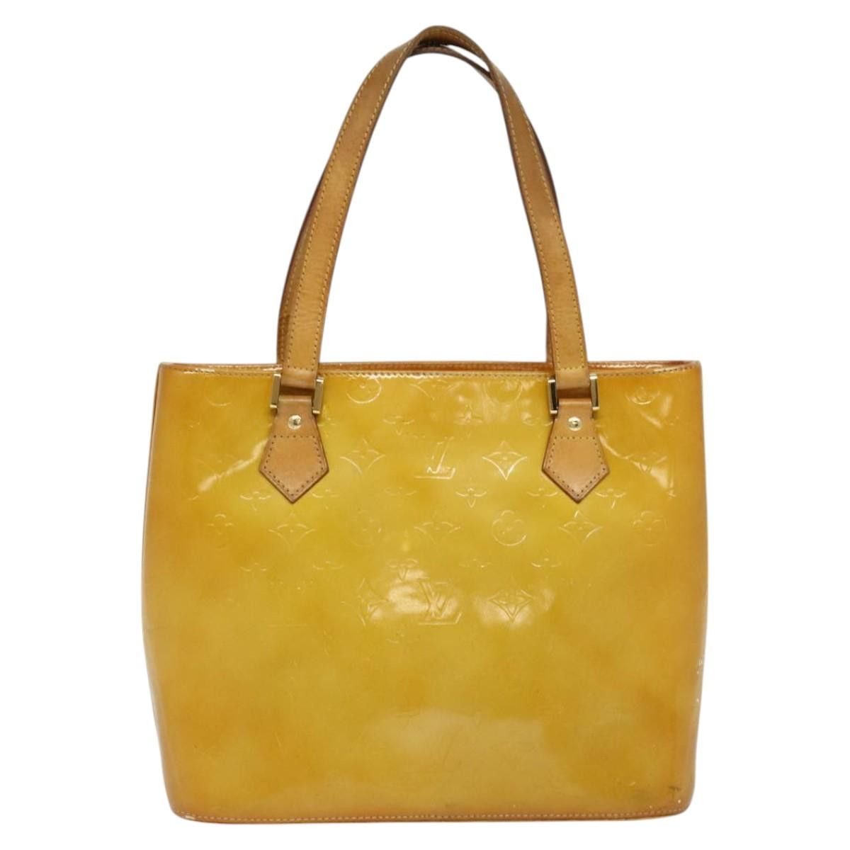 LOUIS VUITTON Monogram Vernis Houston Hand Bag Beige M91004 LV