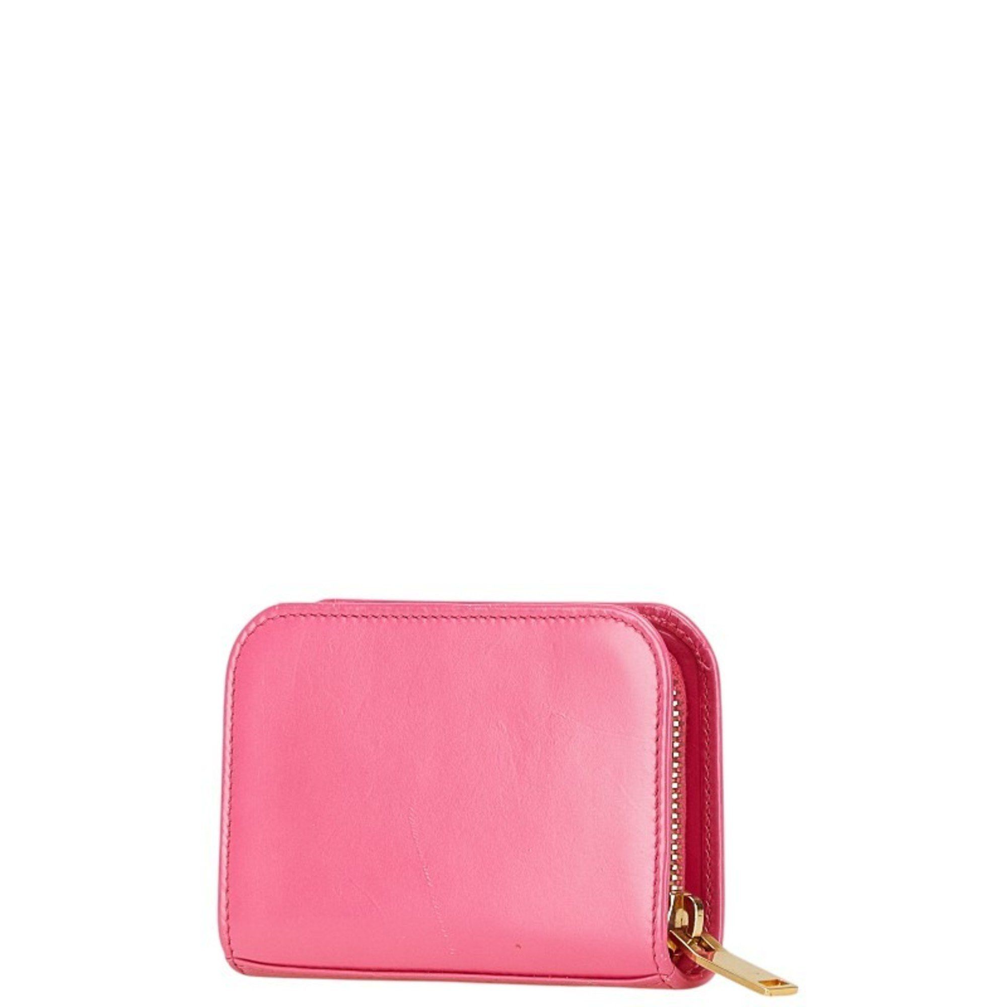 Saint Laurent Paris Saint Laurent Round Coin Case 326598 Pink Leather Women's SAINT LAURENT Size ONE SIZE - 2 Thumbnail