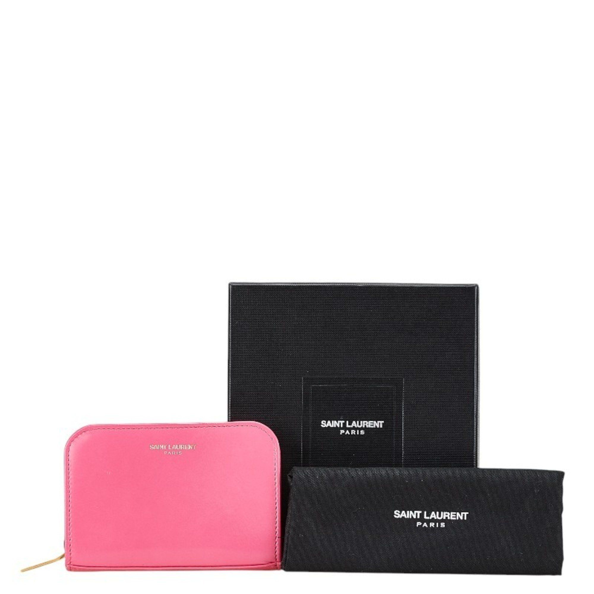 Saint Laurent Paris Saint Laurent Round Coin Case 326598 Pink Leather Women's SAINT LAURENT Size ONE SIZE - 7 Thumbnail