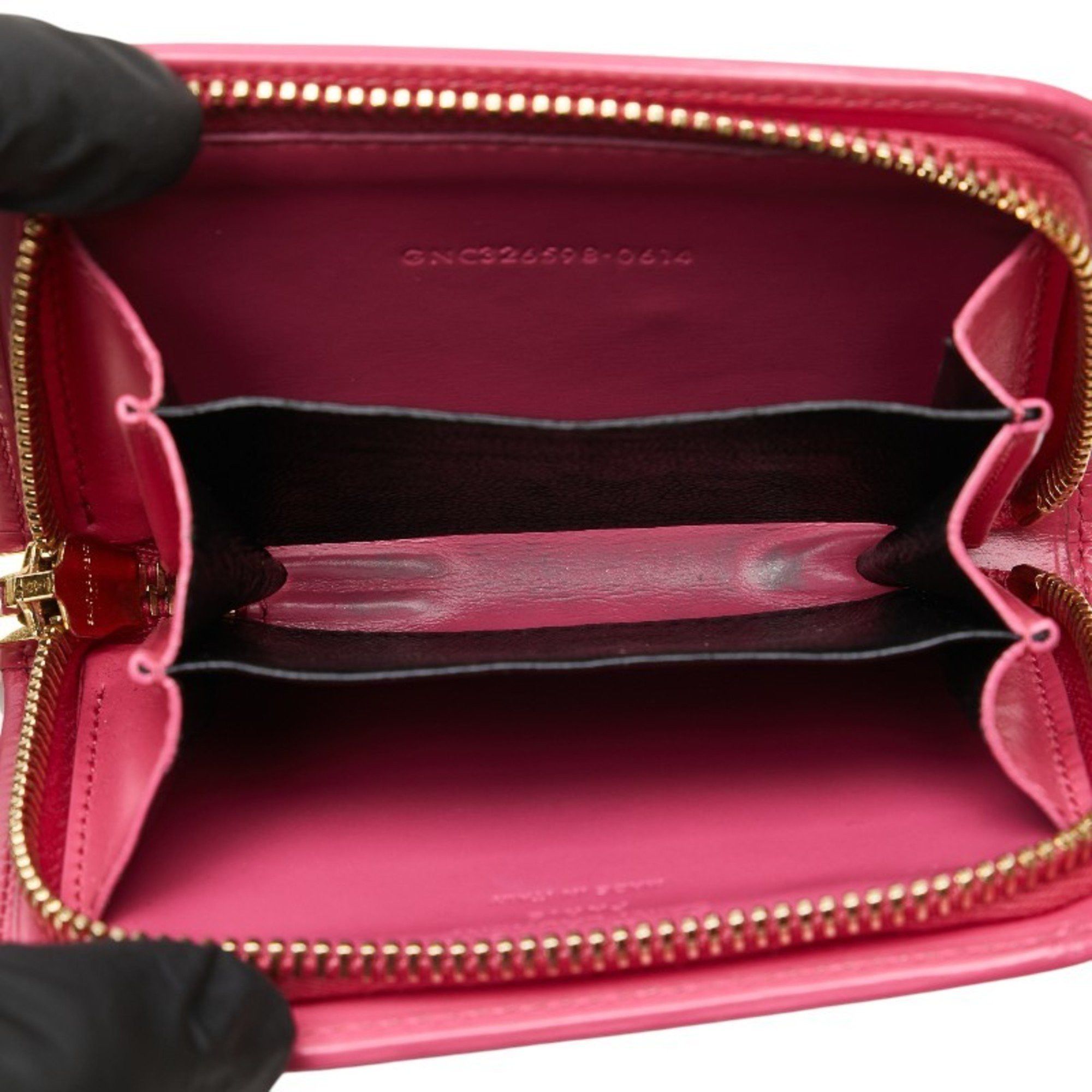 Saint Laurent Paris Saint Laurent Round Coin Case 326598 Pink Leather Women's SAINT LAURENT Size ONE SIZE - 4 Thumbnail