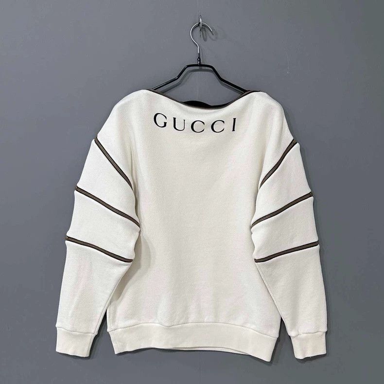 Gucci Beige Stylish Zip-Front Sweatshirt by Gucci Size XS / US 0-2 / IT 36-38 - 4 Thumbnail
