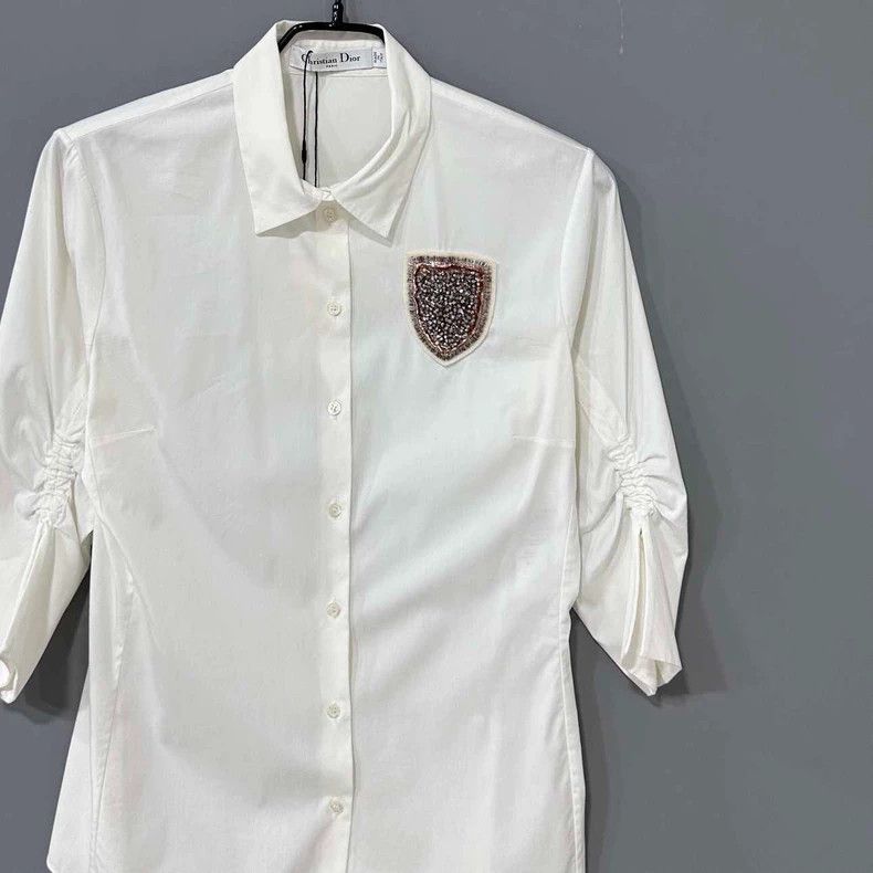 Dior Dior Logo Rhinestone Embellished Shirt Size S / US 4 / IT 40 - 2 Thumbnail