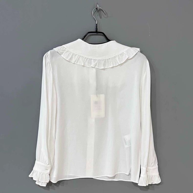 Miu Miu Ruffled Collar Tie Blouse by Miu Miu Size S / US 4 / IT 40 - 3 Thumbnail