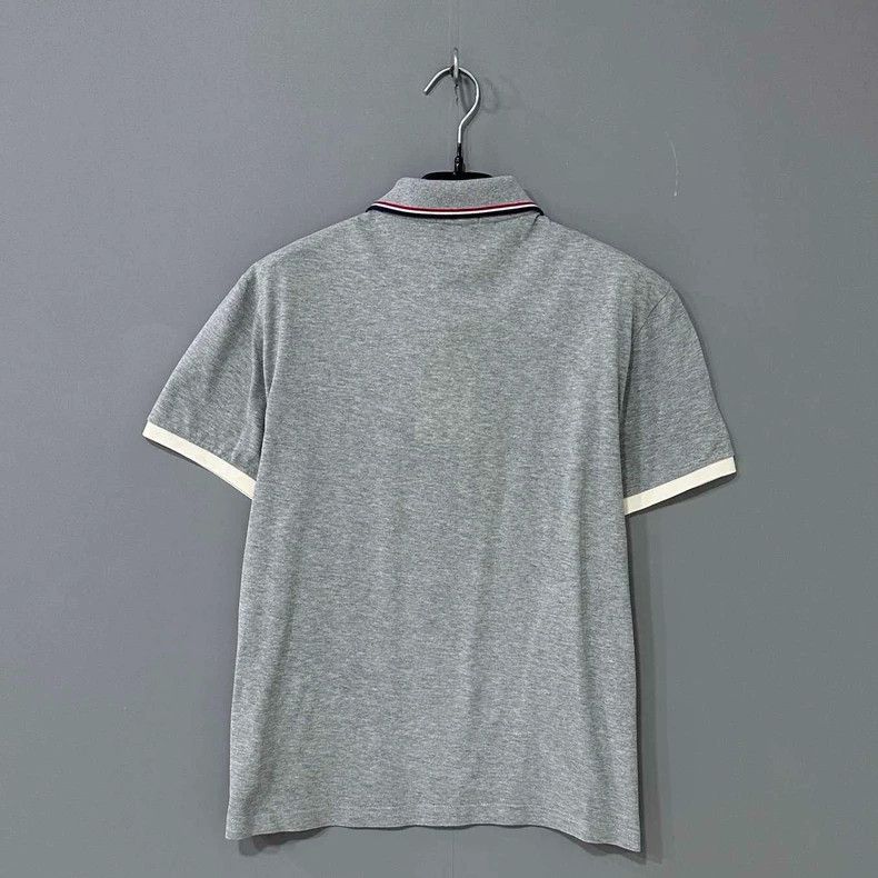 Moncler Gray Polo Shirt with Logo Size M / US 6-8 / IT 42-44 - 3 Thumbnail