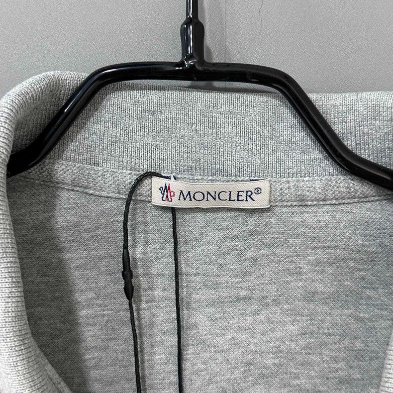 Moncler Gray Polo Shirt with Logo Size M / US 6-8 / IT 42-44 - 5 Thumbnail