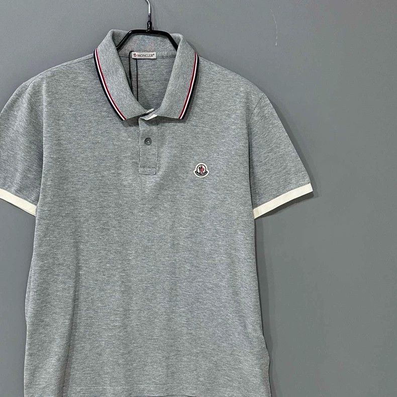 Moncler Gray Polo Shirt with Logo Size M / US 6-8 / IT 42-44 - 2 Thumbnail