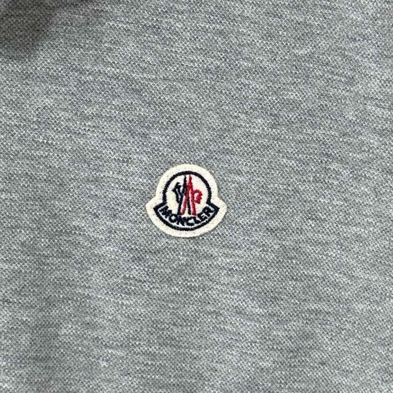 Moncler Gray Polo Shirt with Logo Size M / US 6-8 / IT 42-44 - 4 Thumbnail