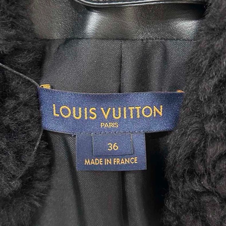 Louis Vuitton Black Waistline Fur Collar Leather Jacket Size S / US 4 / IT 40 - 4 Thumbnail