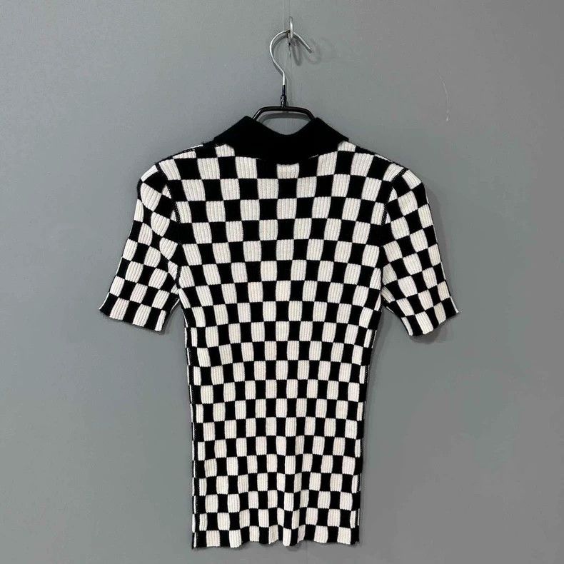 Dior Black and White Checkered Short Sleeve Top Size XS / US 0-2 / IT 36-38 - 3 Thumbnail