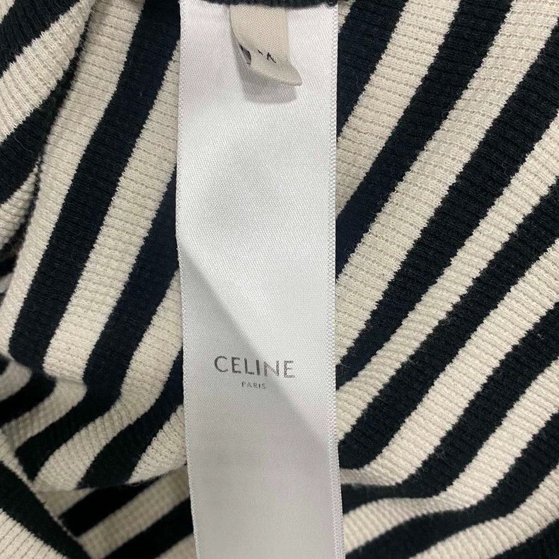 Celine Striped Short Sleeve Top with Gold Buttons Size M / US 6-8 / IT 42-44 - 5 Thumbnail