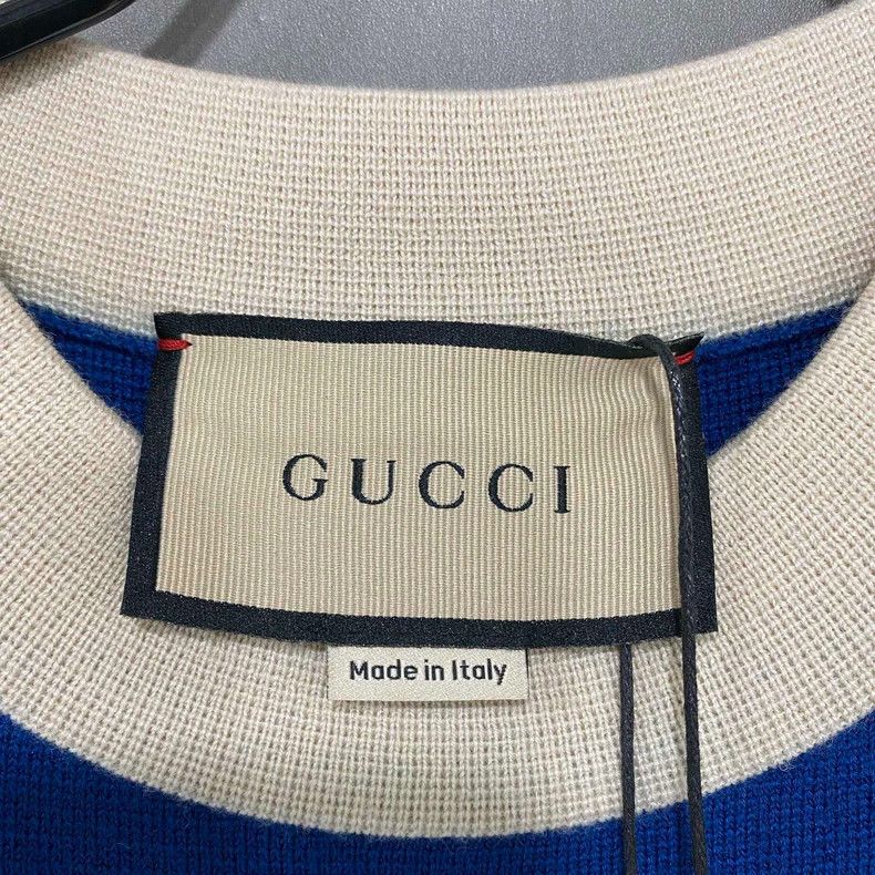 Gucci Blue Knit Dress with Gucci Logo Size S / US 4 / IT 40 - 4 Thumbnail