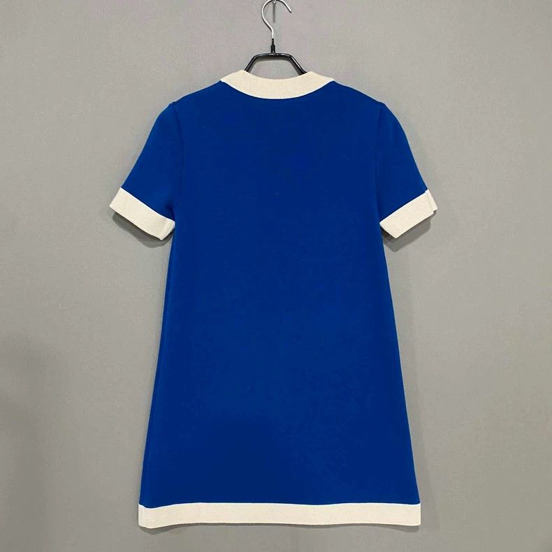 Gucci Blue Knit Dress with Gucci Logo Size S / US 4 / IT 40 - 3 Thumbnail