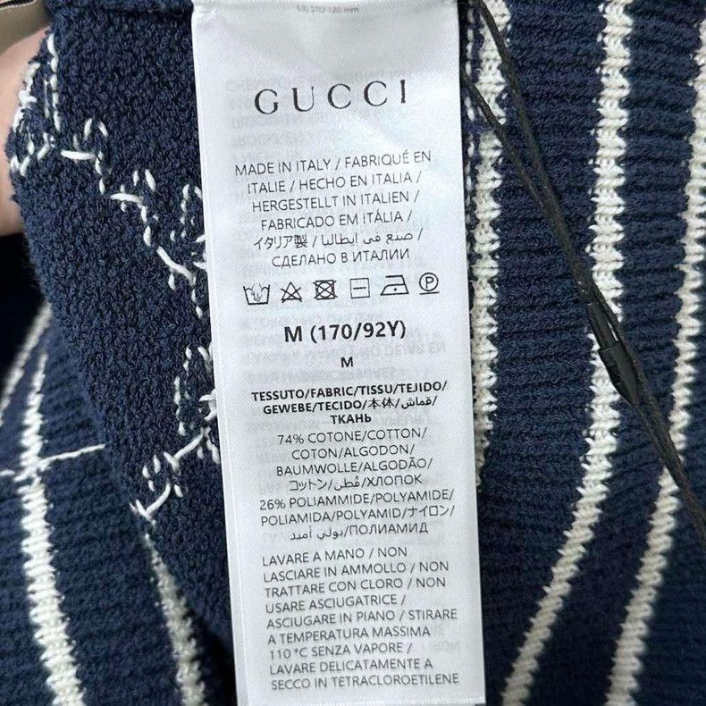 Gucci Navy Blue Printed Knit Short Sleeve Top Size M / US 6-8 / IT 42-44 - 5 Thumbnail