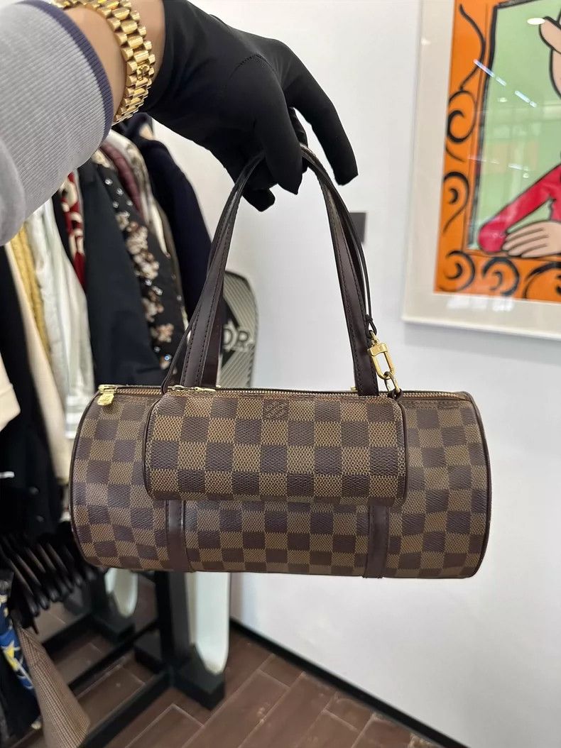 Louis Vuitton LV Brown Checkered Barrel Bag 30cm Size ONE SIZE - 3 Thumbnail