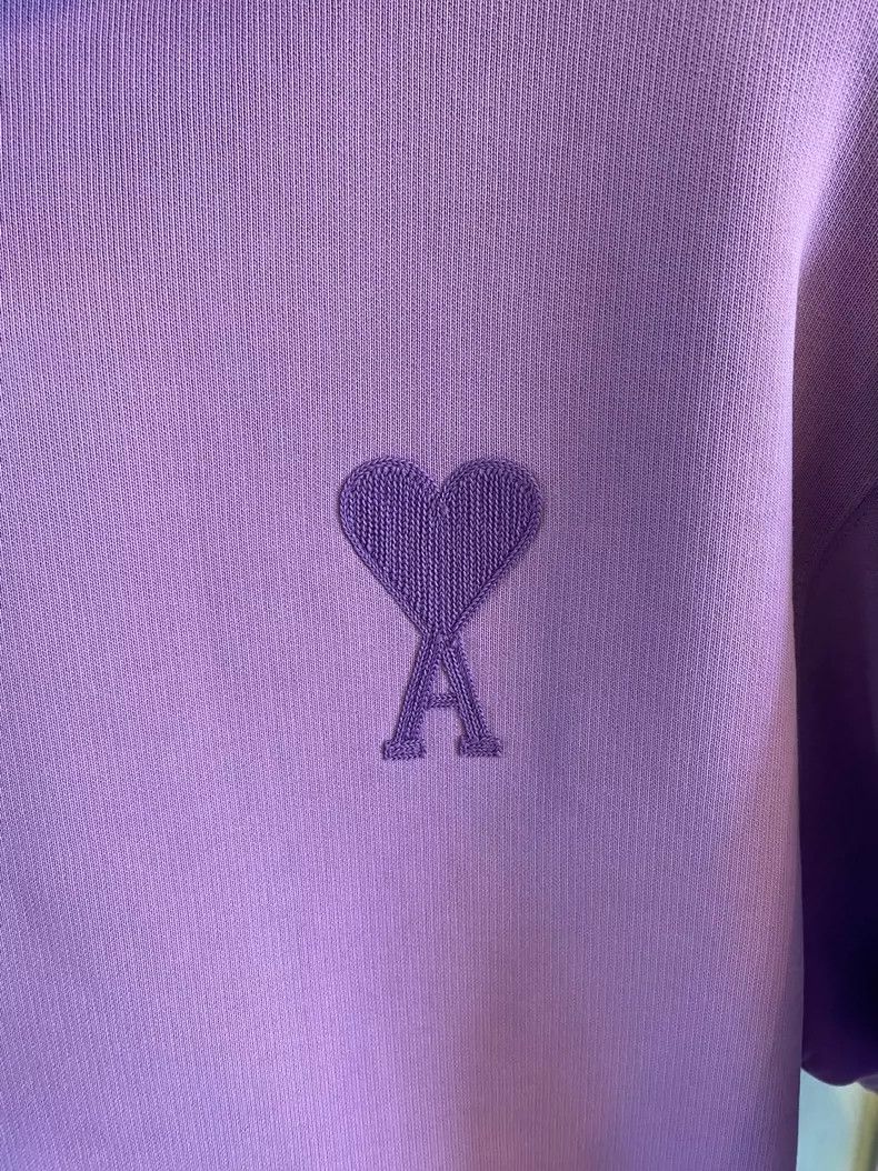 AMI Lavender Embroidered Heart Logo Hoodie Size ONE SIZE - 2 Thumbnail