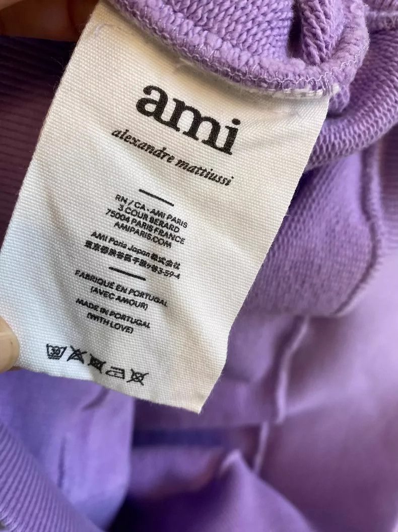AMI Lavender Embroidered Heart Logo Hoodie Size ONE SIZE - 5 Thumbnail