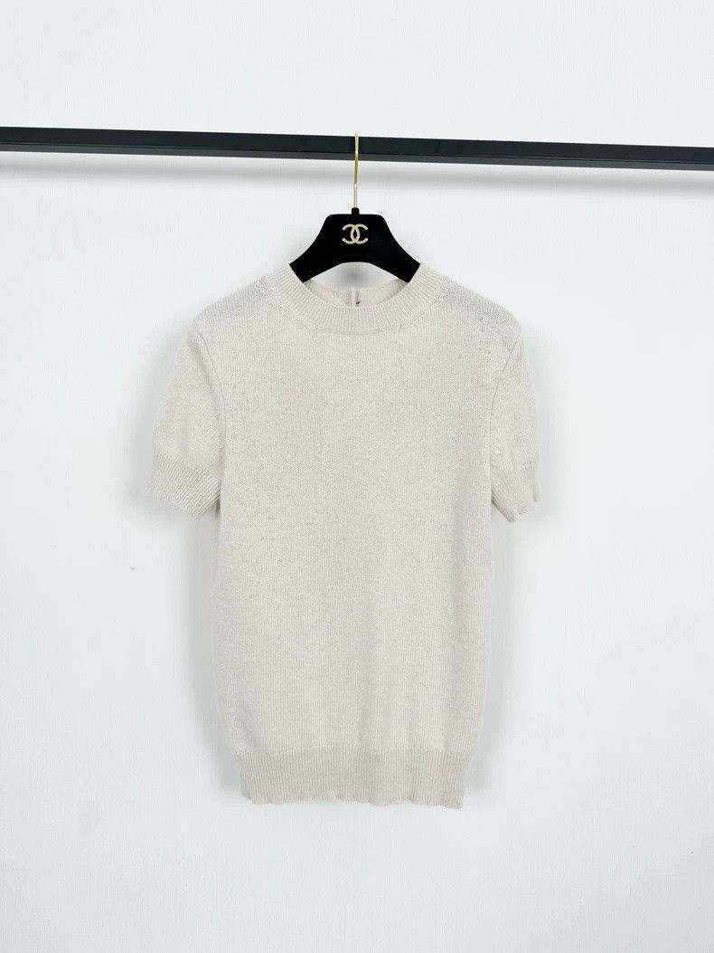 Chanel Chanel Cashmere Knitted Short Sleeve Sweater Size S / US 4 / IT 40 - 2 Thumbnail