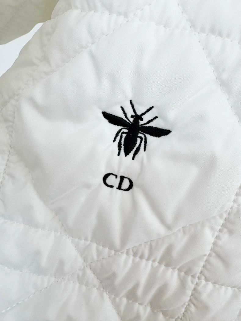 Dior Dior Quilted Cotton Jacket in White Size S / US 4 / IT 40 - 2 Thumbnail