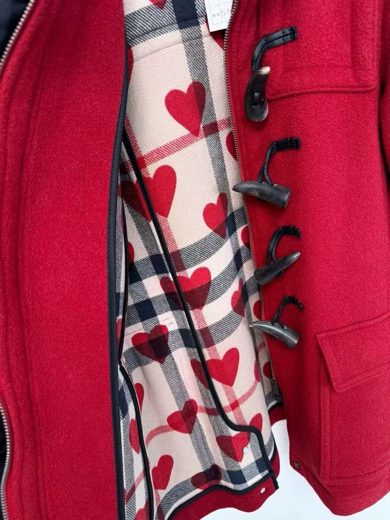 Burberry Burberry Wool Coat in Burgundy Red Size XS / US 0-2 / IT 36-38 - 7 Thumbnail