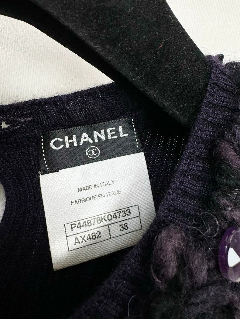 Chanel Chanel Purple Fitted Sweater With Collar Size L / US 10 / IT 46 - 3 Thumbnail