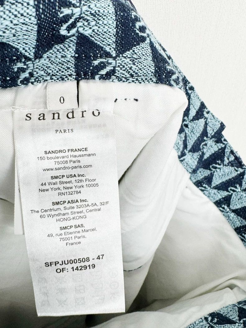 Sandro Sandro Blue Printed Flared Skirt Size 23" - 5 Thumbnail