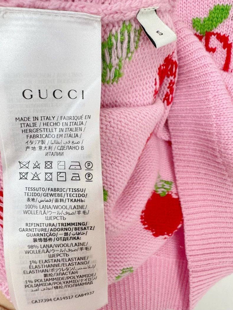 Gucci Gucci Pink Short Sleeve Wool Sweater Size S / US 4 / IT 40 - 3 Thumbnail