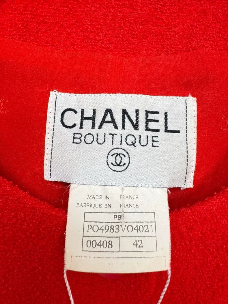 Chanel Chanel Red Short Sleeve Wool Top Size L / US 10 / IT 46 - 2 Thumbnail