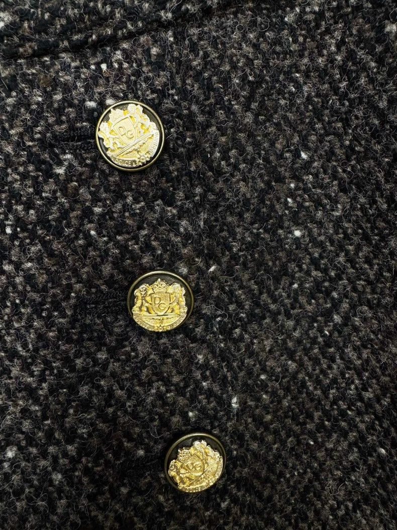 Dolce & Gabbana DG Wool Skirt with Gold Buttons Size 40" / US 18 - 2 Thumbnail