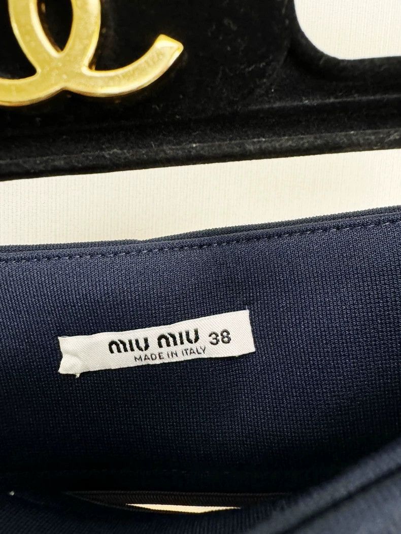 Prada Miu Miu White Color Block A-Line Skirt Size 38" / US 16 / IT 52 - 3 Thumbnail