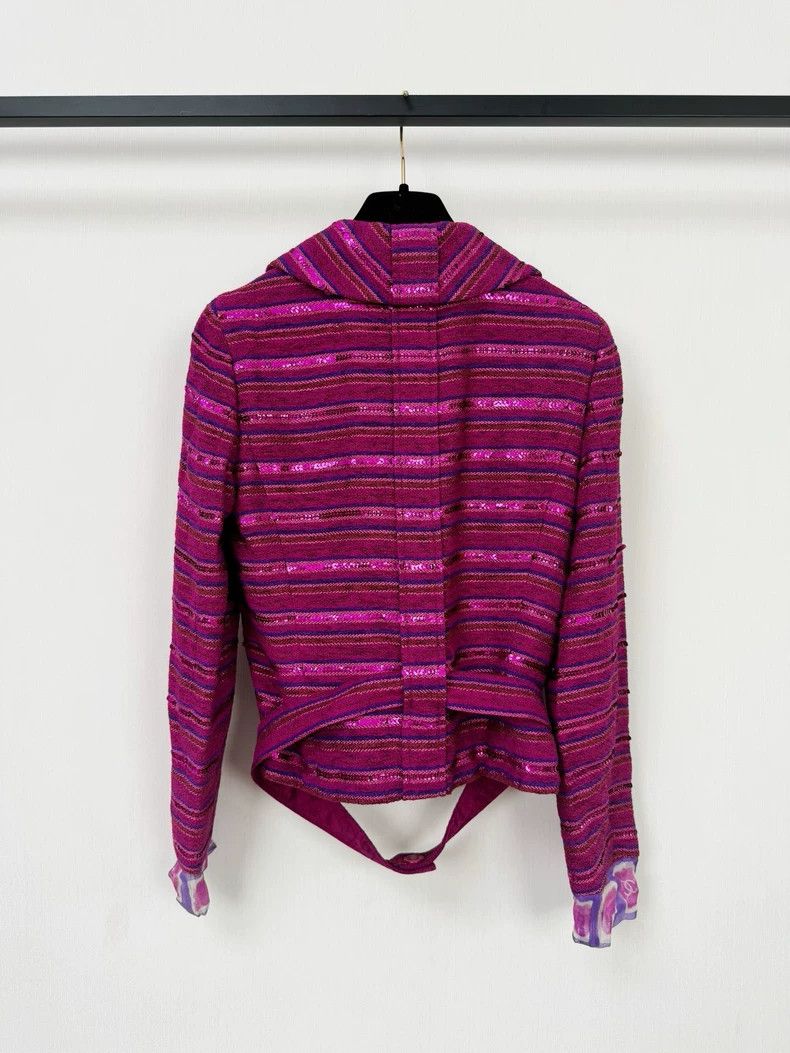 Chanel Chanel Sequined Knit Jacket in Pink Size XS / US 0-2 / IT 36-38 - 6 Thumbnail
