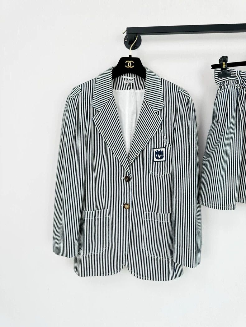 Prada Miu Miu Striped Suit Set with Skirt Size M / US 6-8 / IT 42-44 - 2 Thumbnail