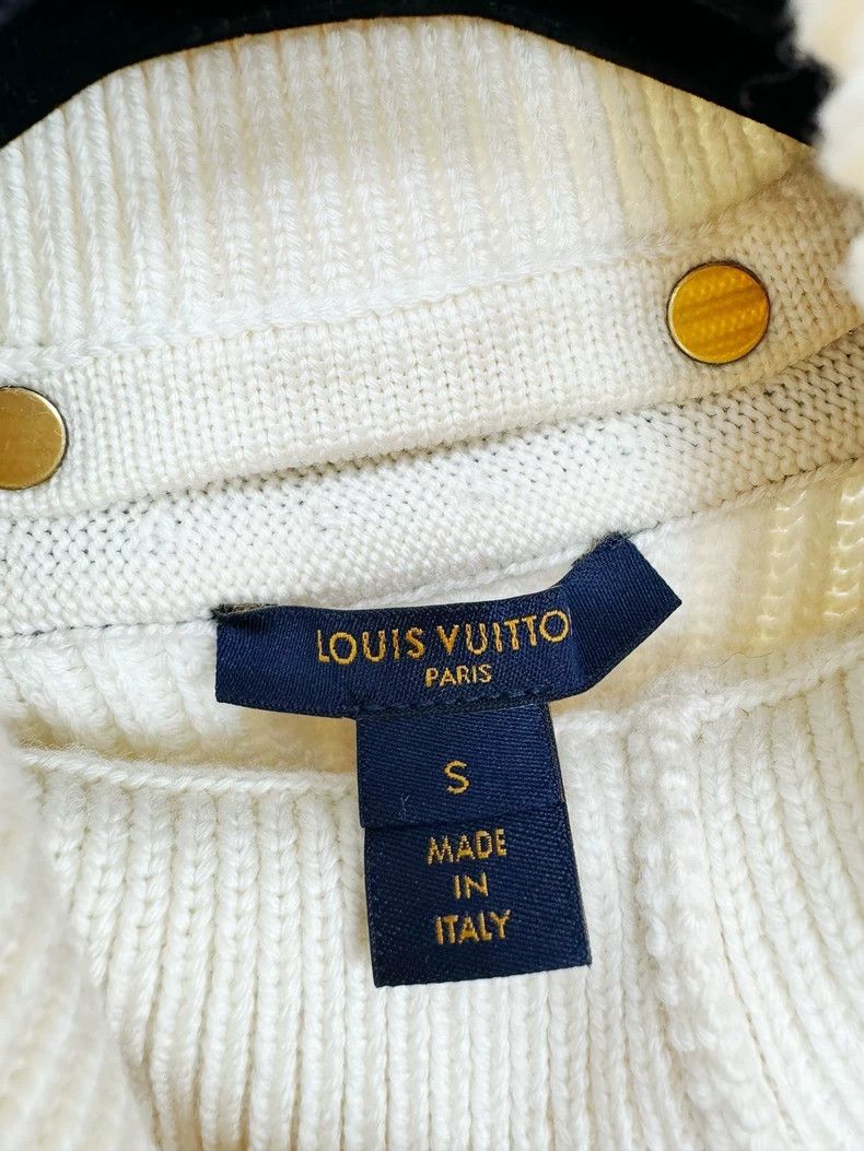 Louis Vuitton Louis Vuitton White High-Neck Knit Top Size S / US 4 / IT 40 - 4 Thumbnail