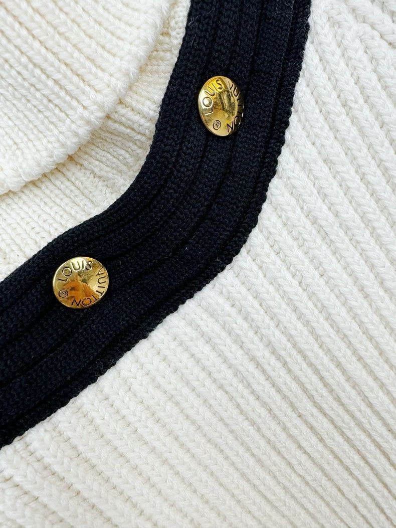 Louis Vuitton Louis Vuitton White High-Neck Knit Top Size S / US 4 / IT 40 - 3 Thumbnail