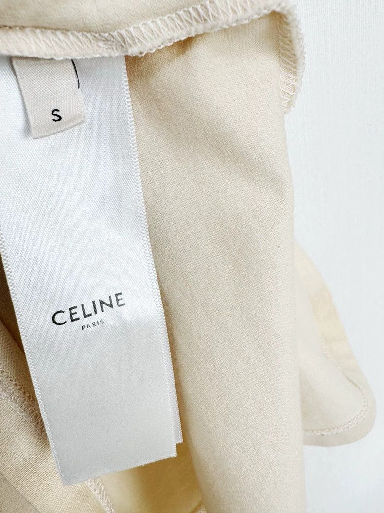 Celine Short Sleeve Tee with Red Trim
