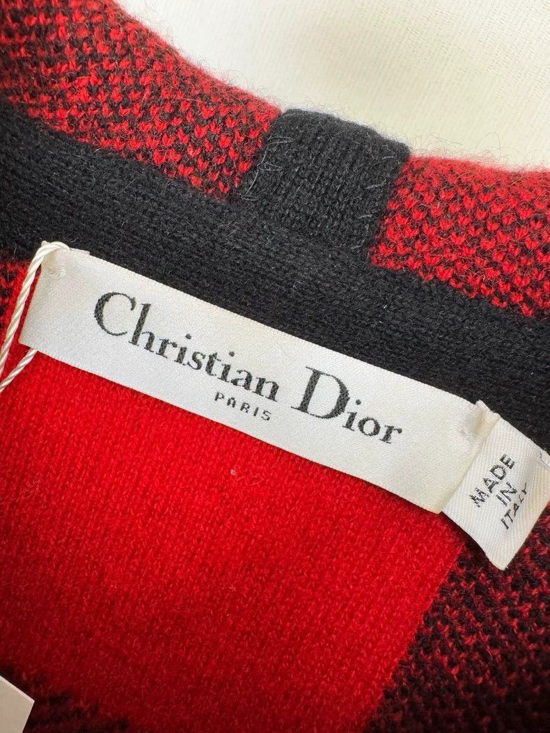 Dior Dior Cashmere Hoodie with Check Pattern Size M / US 6-8 / IT 42-44 - 2 Thumbnail