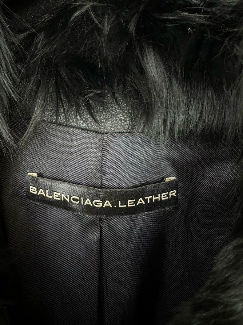 Balenciaga Balenciaga Leather Jacket with Fur Trim Size M / US 6-8 / IT 42-44 - 2 Thumbnail