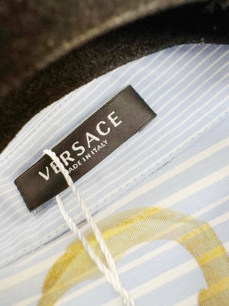 Versace Versace Shirt with Floral Design and Stripes Size L / US 10 / IT 46 - 3 Thumbnail