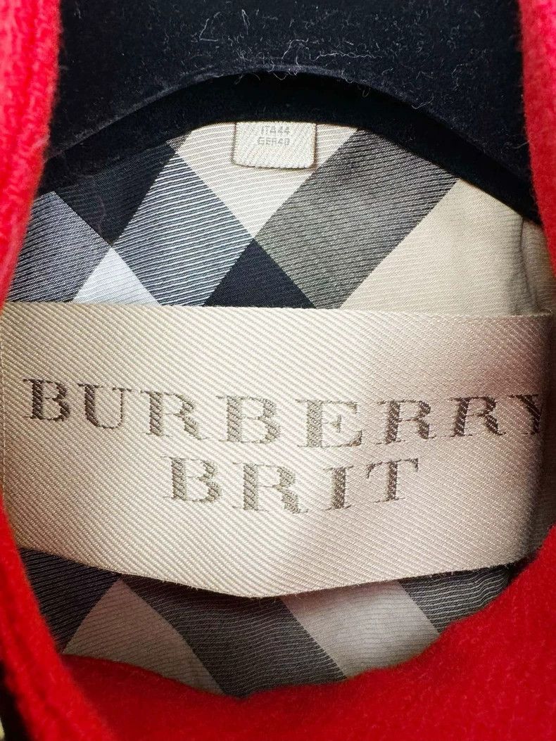 Burberry Burberry Wool Coat in Red, UK12 Size Size L / US 10 / IT 46 - 2 Thumbnail