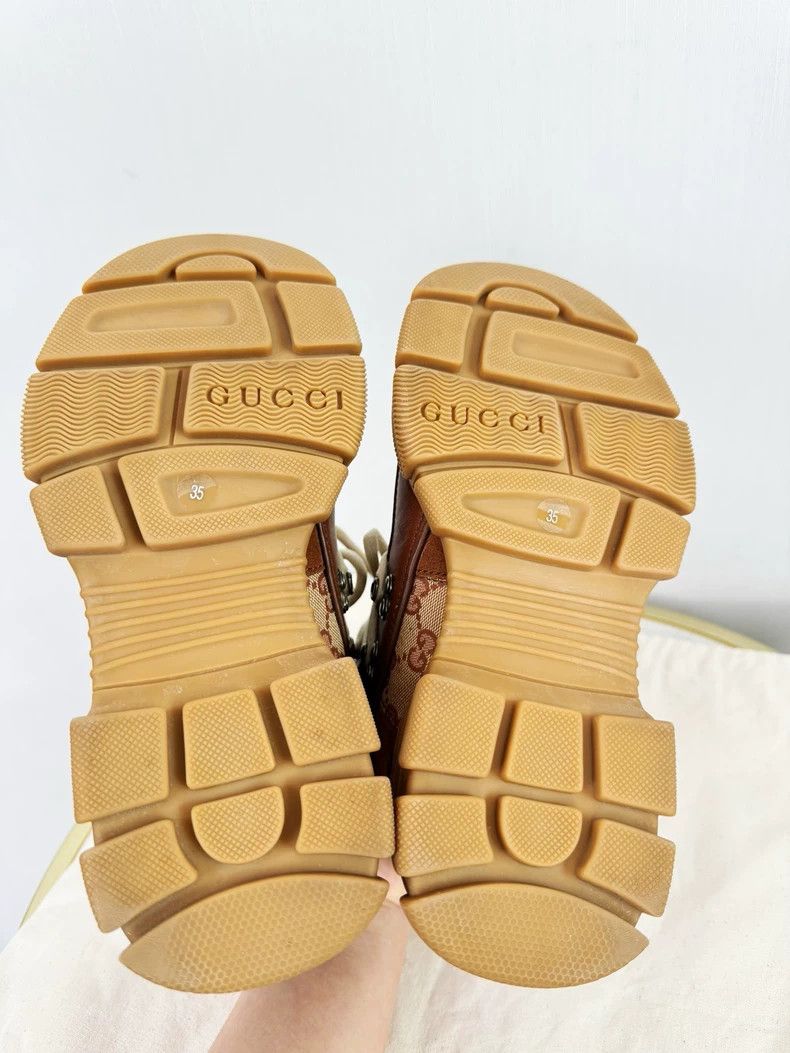 Gucci Gucci High-Top Sneakers Brown Size 35 Size US 5 / IT 35 - 8 Thumbnail