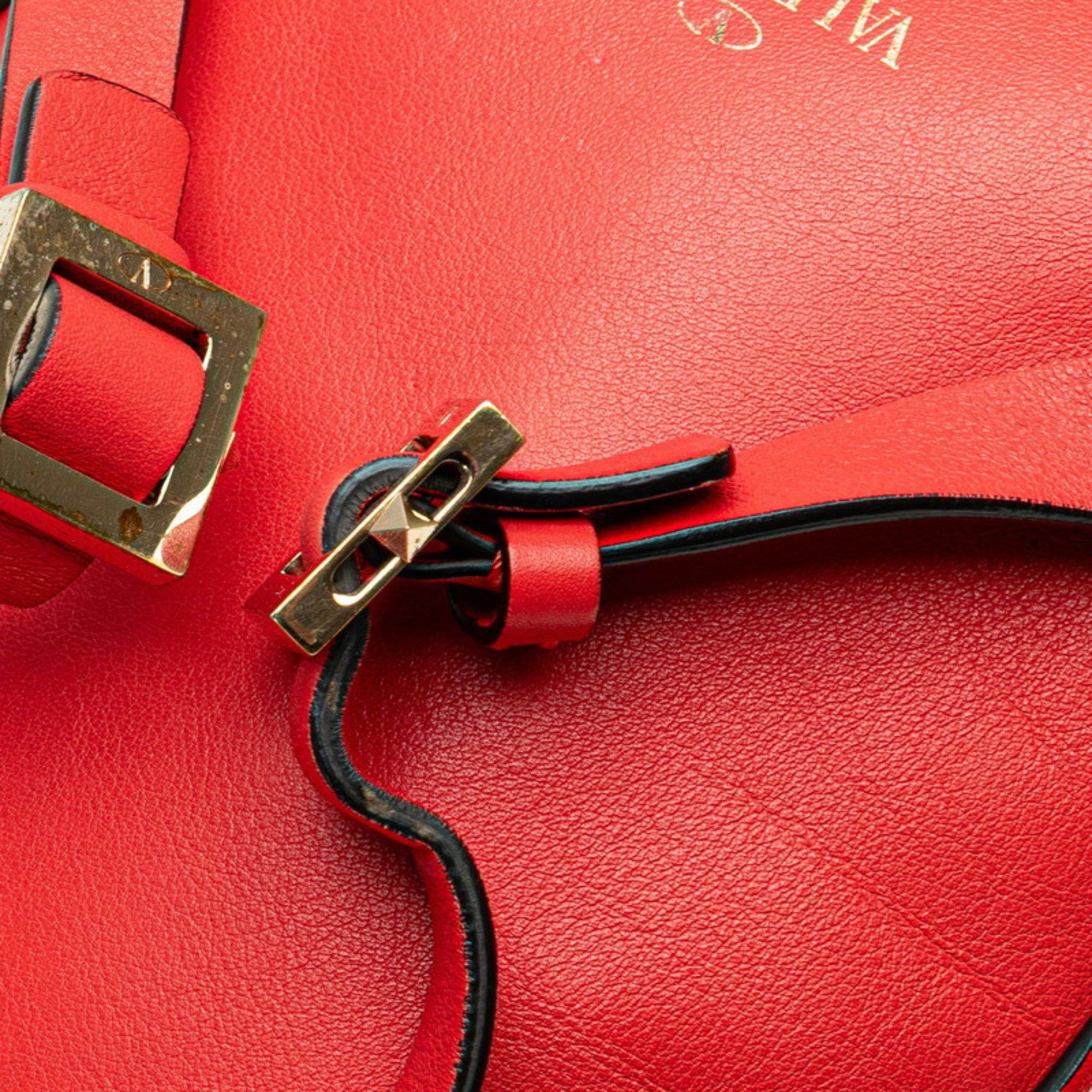 Valentino Valentino Rockstud Backpack Red Leather Women's Size ONE SIZE - 4 Thumbnail