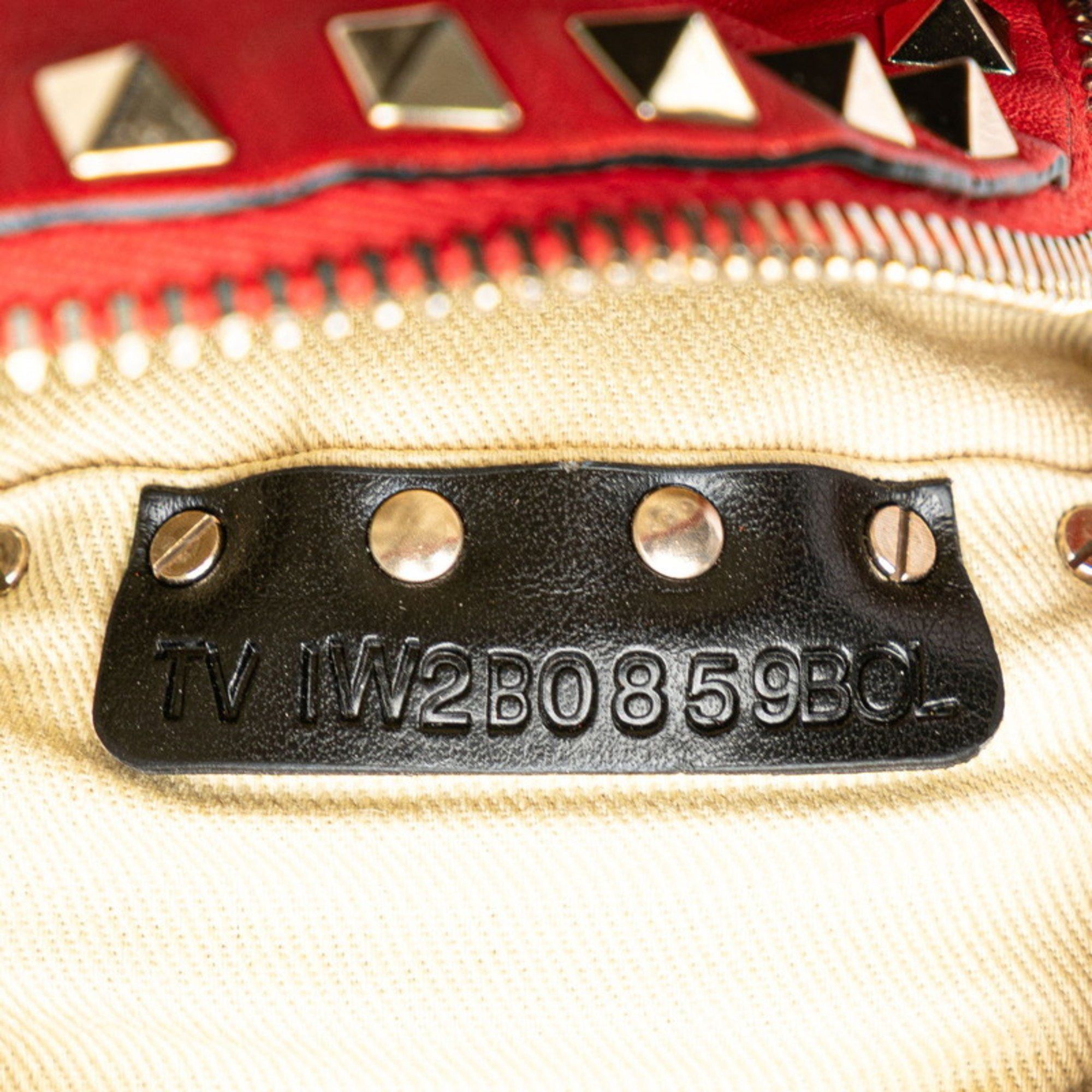 Valentino Valentino Rockstud Backpack Red Leather Women's Size ONE SIZE - 12 Thumbnail