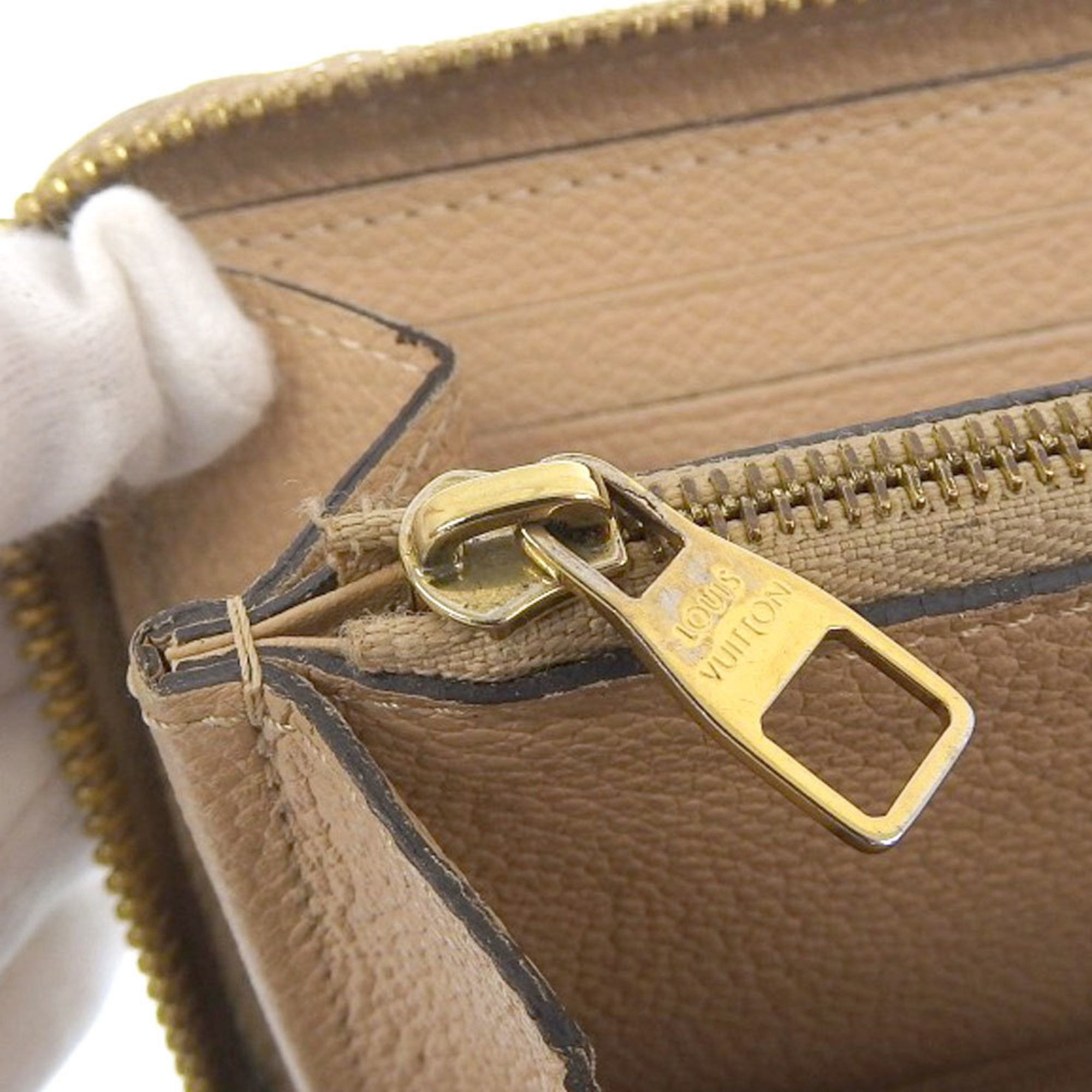 Louis Vuitton Louis Vuitton Monogram Empreinte Portefeuille Clemence M60173 Round Long Wallet Dune Size ONE SIZE - 9 Thumbnail