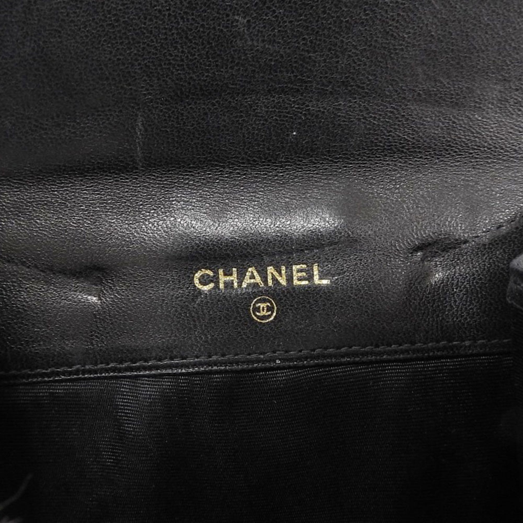 Chanel CHANEL Coco Mark Compact Wallet with Seal 4th Series Double Fold Caviar Skin Black Size ONE SIZE - 7 Thumbnail