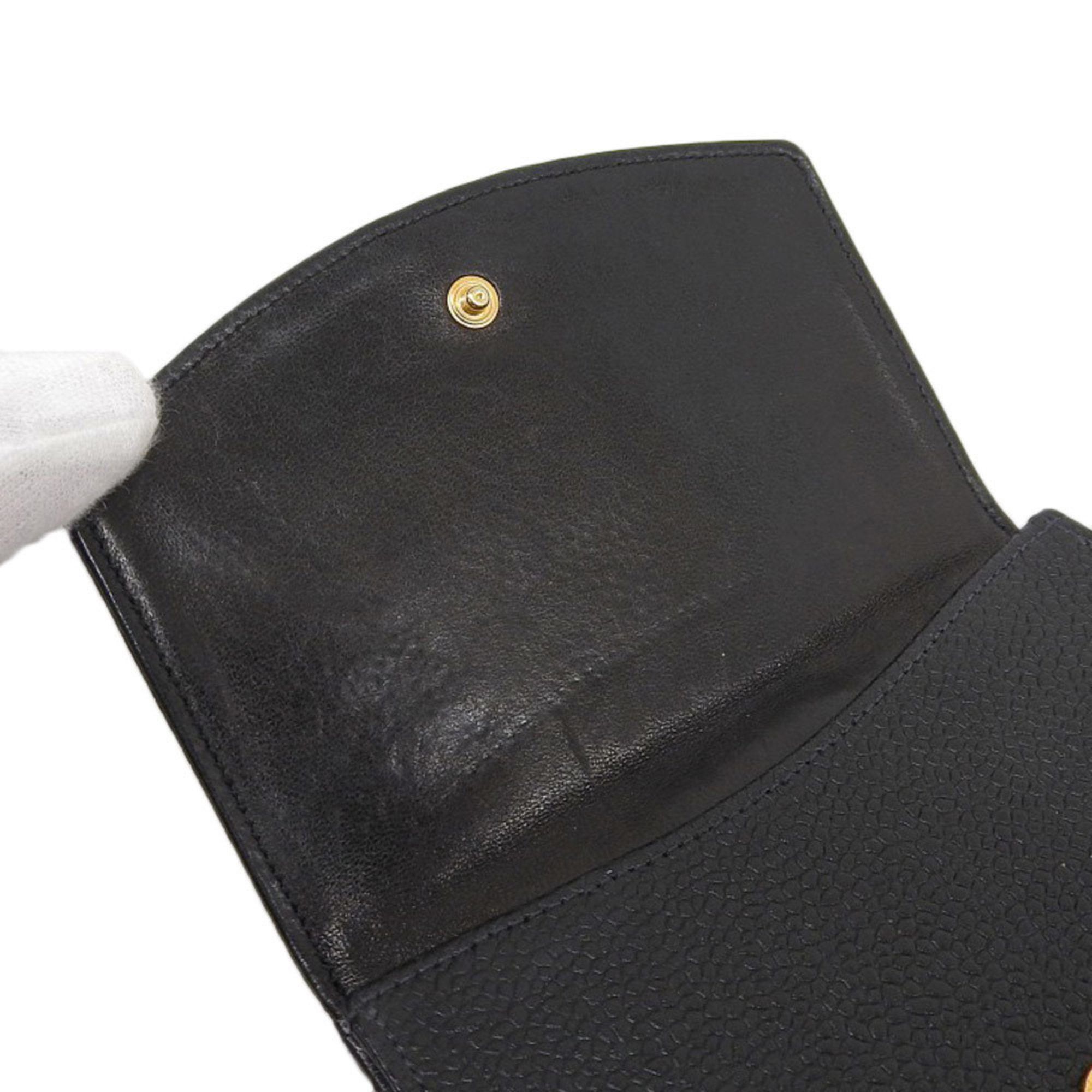 Chanel CHANEL Coco Mark Compact Wallet with Seal 4th Series Double Fold Caviar Skin Black Size ONE SIZE - 6 Thumbnail