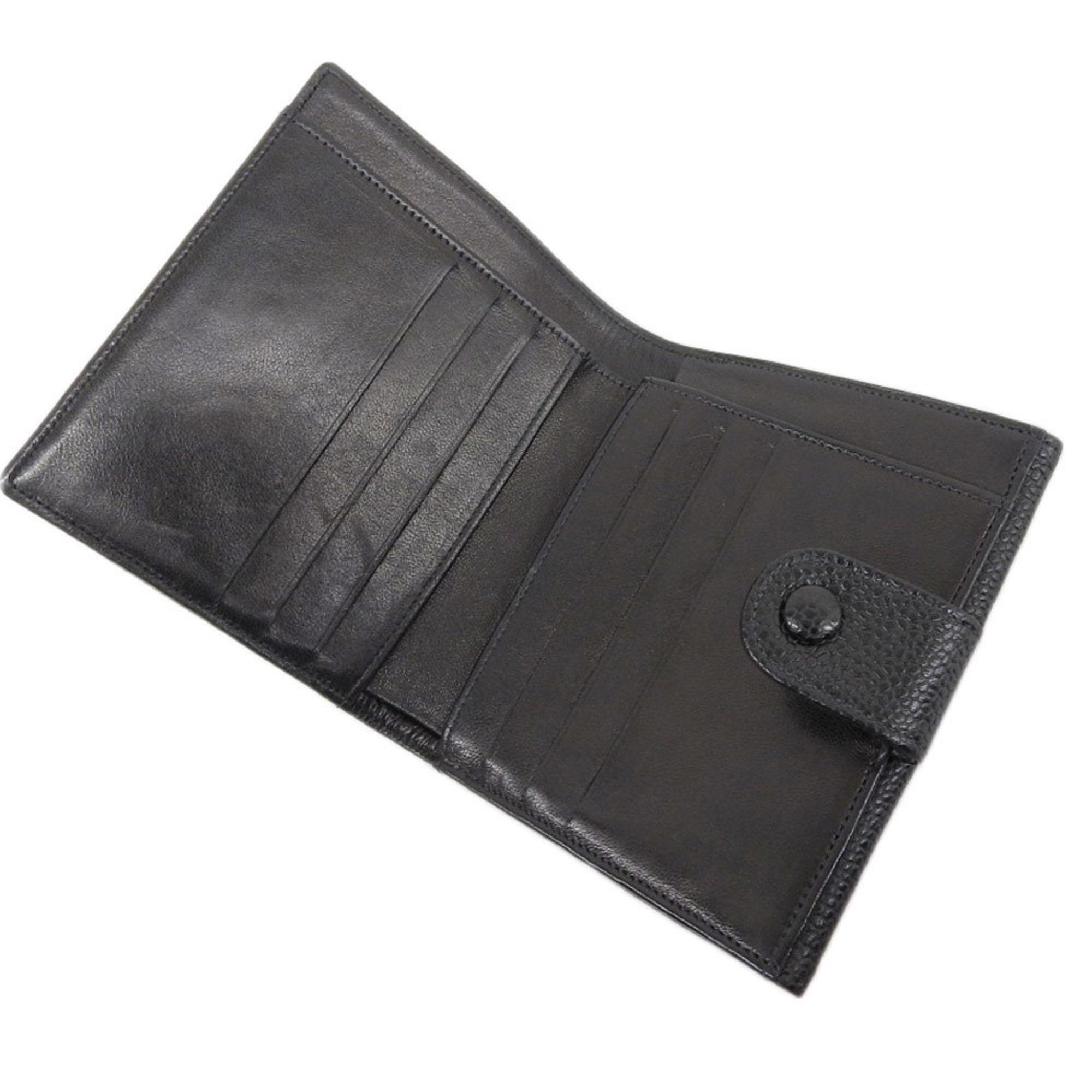 Chanel CHANEL Coco Mark Compact Wallet with Seal 4th Series Double Fold Caviar Skin Black Size ONE SIZE - 5 Thumbnail