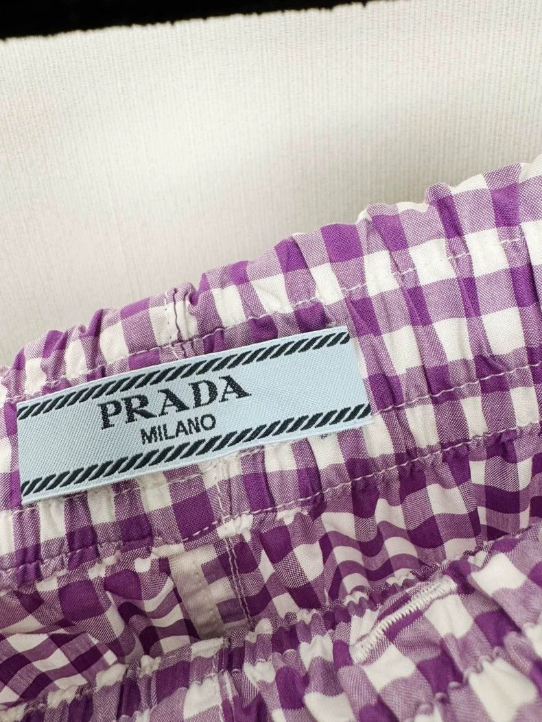 Prada Prada Checkered Purple Shorts Size 42" / US 20 - 3 Thumbnail