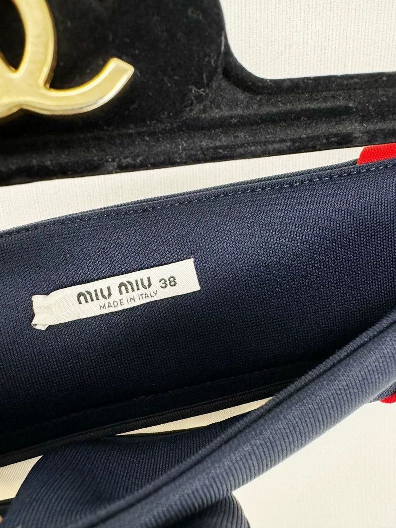 Miu Miu Miu Miu White A-Line Skirt with Colorful Waistband Size 38" / US 16 / IT 52 - 3 Thumbnail